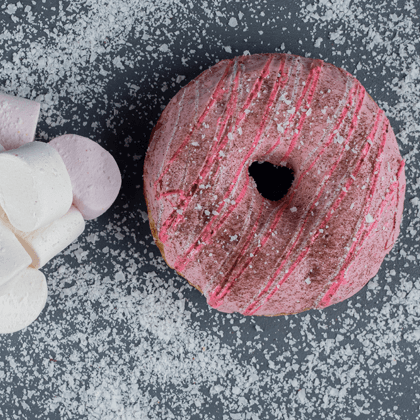 donuts with desiccated coconut